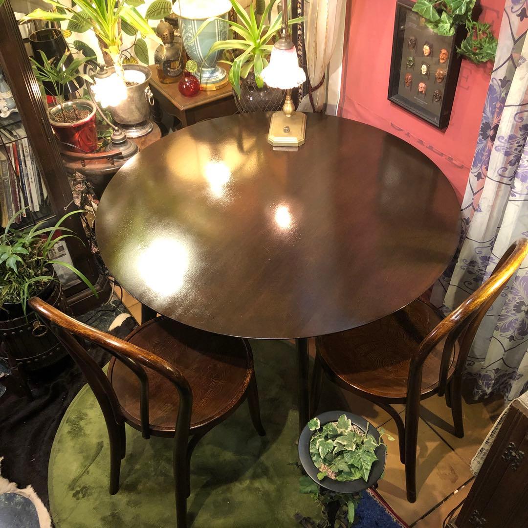 北欧スタイル　OAK オークテーパードレッグテーブル　丸テーブル