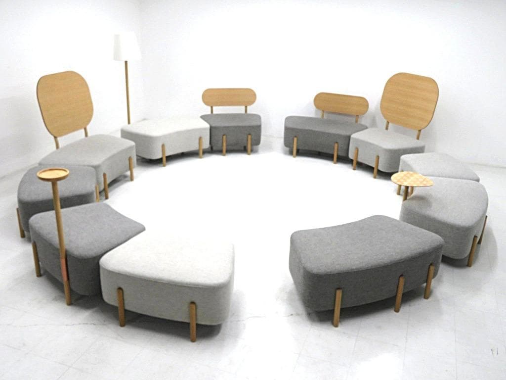 展示品　カリモク　ドラドラ　北欧　オーク材　ソファ サイドテーブル付き　店舗什器