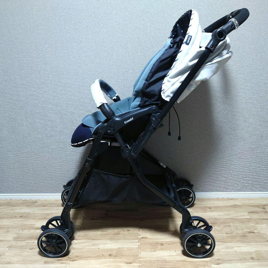 【美品】コンビ ベビーカー スゴカルα 4キャス compact エッグショック