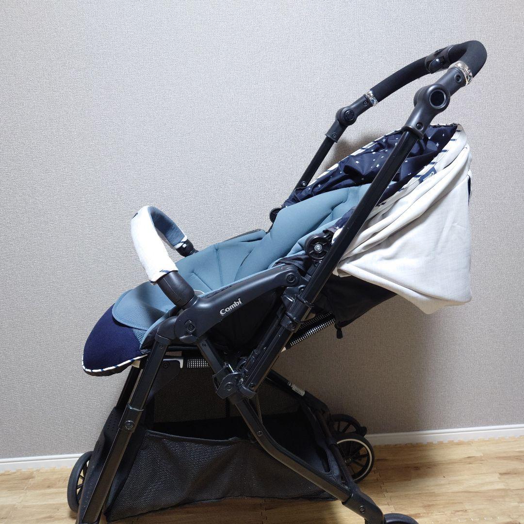 【美品】コンビ ベビーカー スゴカルα 4キャス compact エッグショック