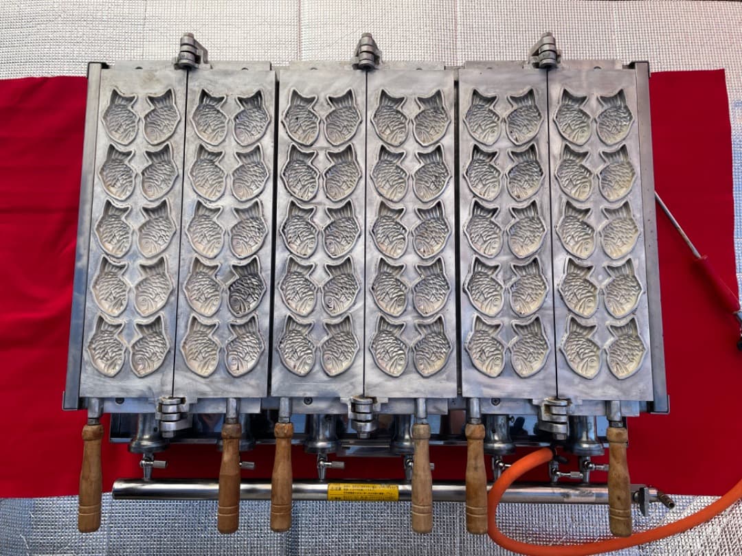 業務用ミニたい焼き器　3連　30匹　LPガス　屋台　祭り　店舗用