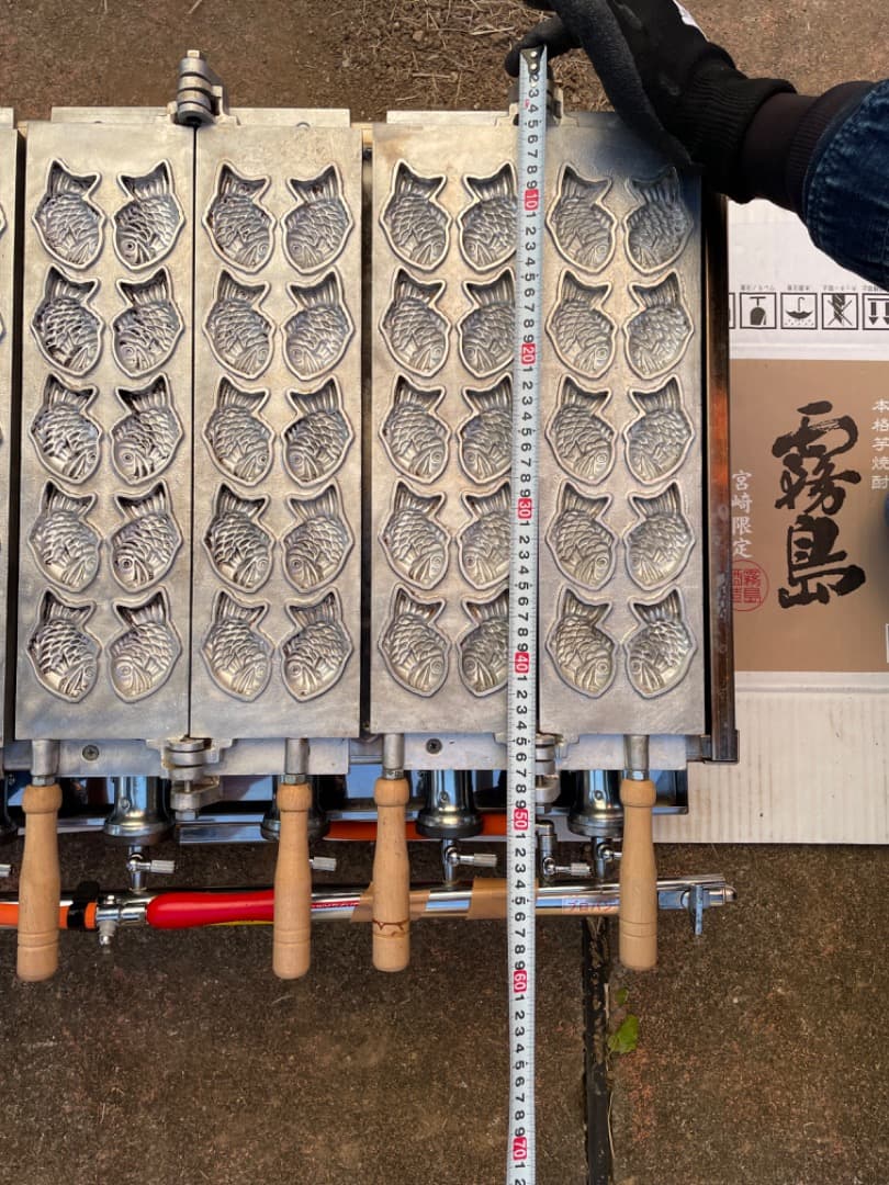 業務用ミニたい焼き器　3連　30匹　LPガス　屋台　祭り　店舗用