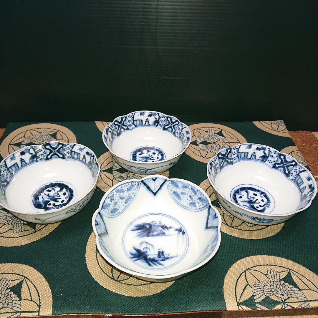 アンティーク陶器忠山器、器染付