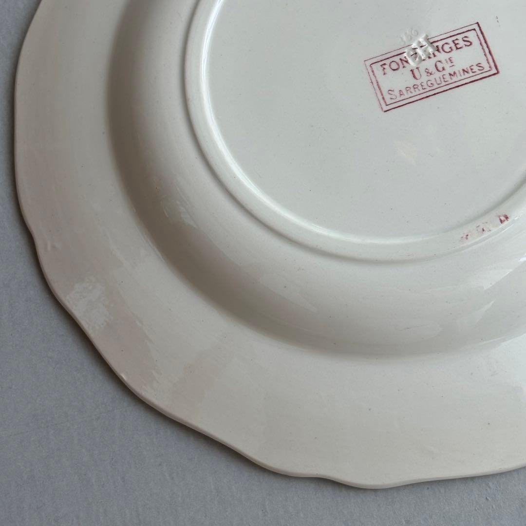 美品 レア フランスアンティーク サルグミンヌ fontanges 中深皿A