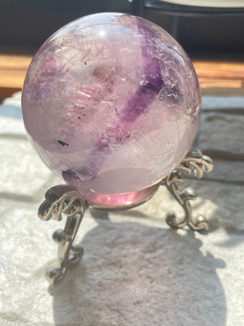 天然石　アメジストスフィア　ファントム　内包物入り