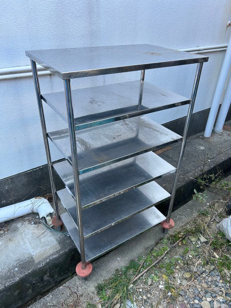 ステンレススチール 5段ラック キャスター付き