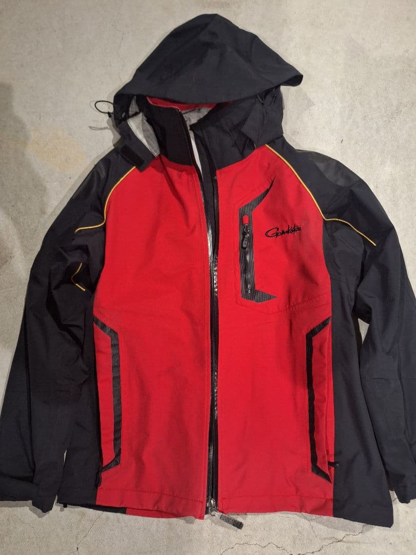 【やましん】Gamakatsu オールウェザースーツ(上下セット) 赤/黒