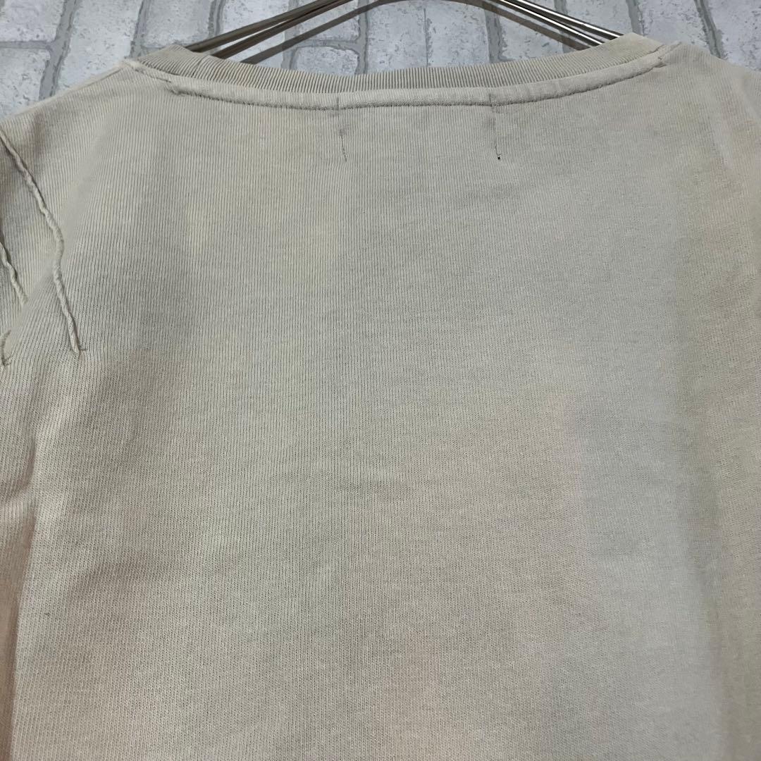 スカルラインストーンデザインTシャツ White Beige GRANCY M
