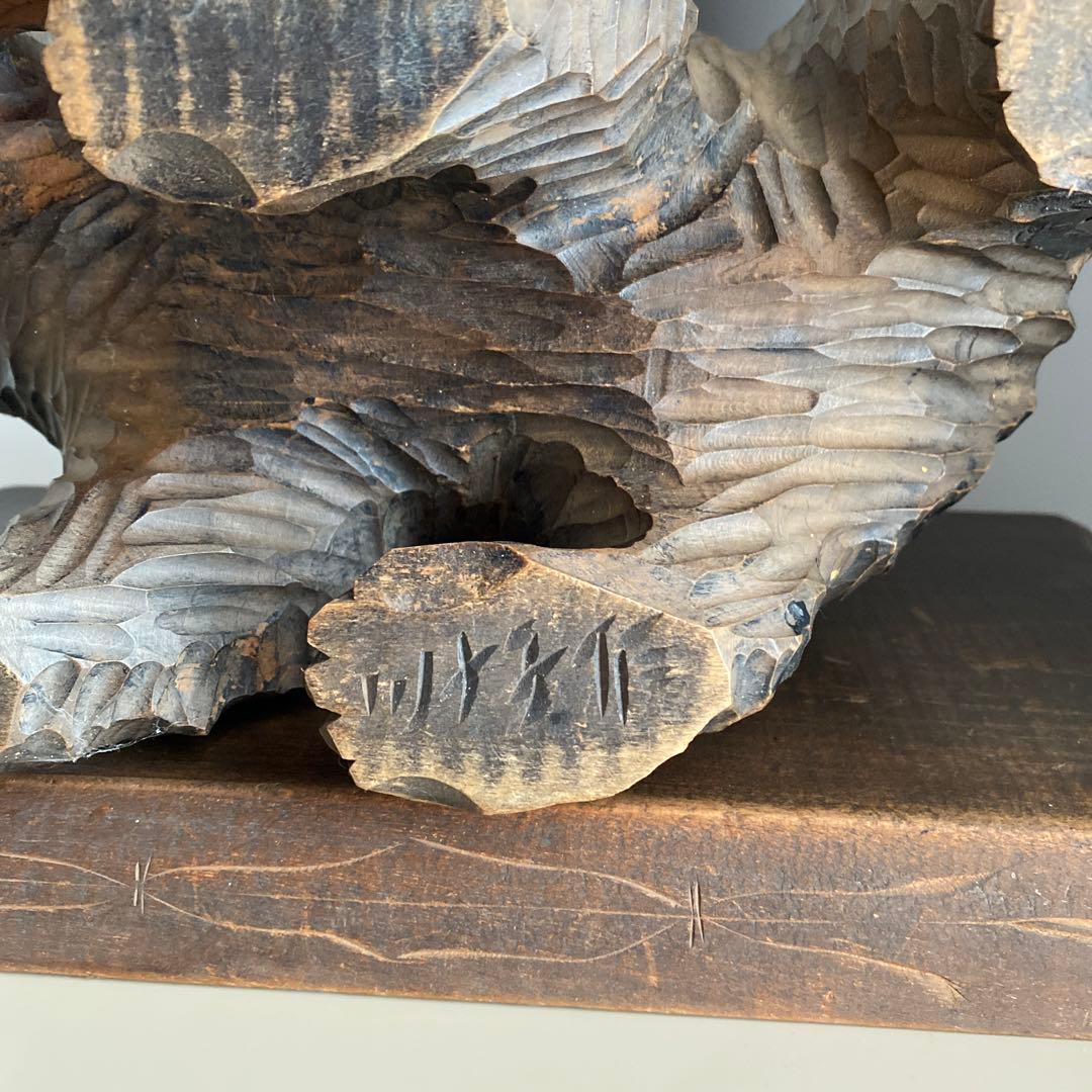 木彫り熊 鮭 置物 北海道 昭和 レトロ アンティーク ビンテージ 希少 骨董