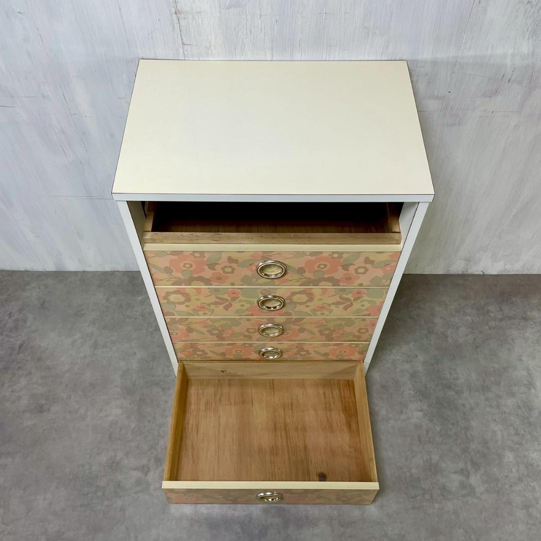 昭和レトロ 70's ピンク チェスト タンス 5段 引き出し収納 ヴィンテージ