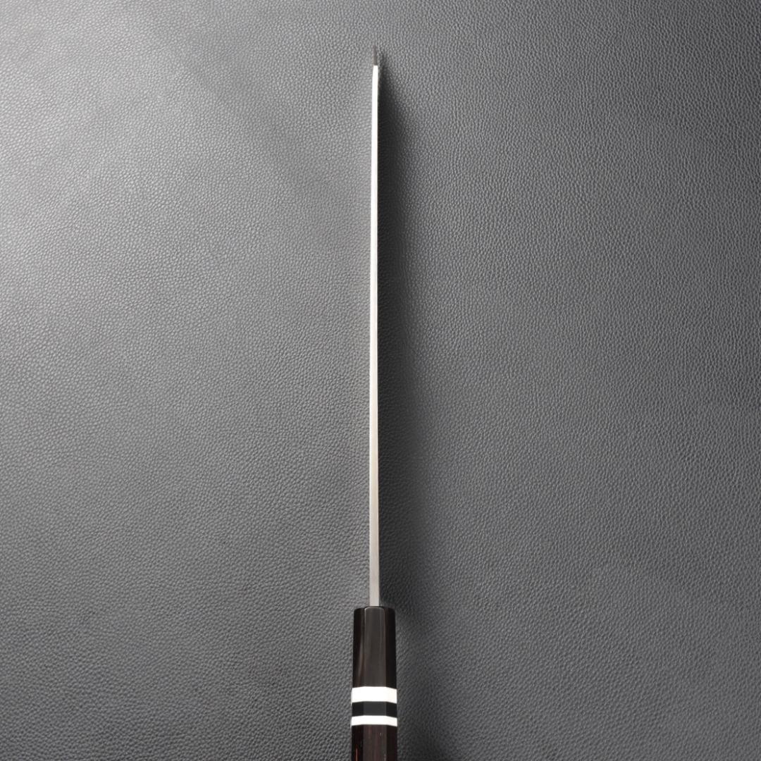 10900左利き用切付包丁 尺 刺身包丁 刃は究極の切れ味黒檀水牛白三本巻八角柄