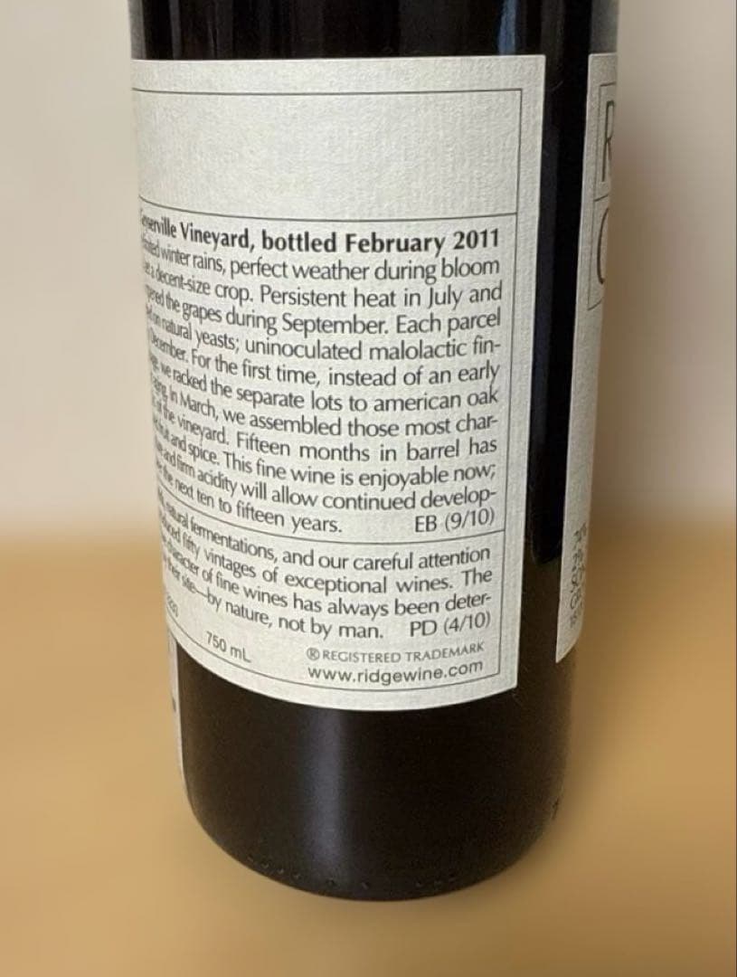 RIDGE Geyserville 2009 赤ワイン