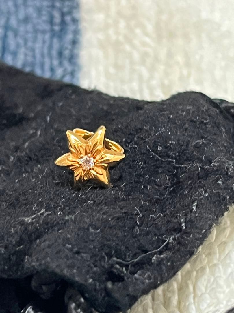 Chrom hearts クロムハーツ　22Ｋスター ワンダイヤ　ピアス