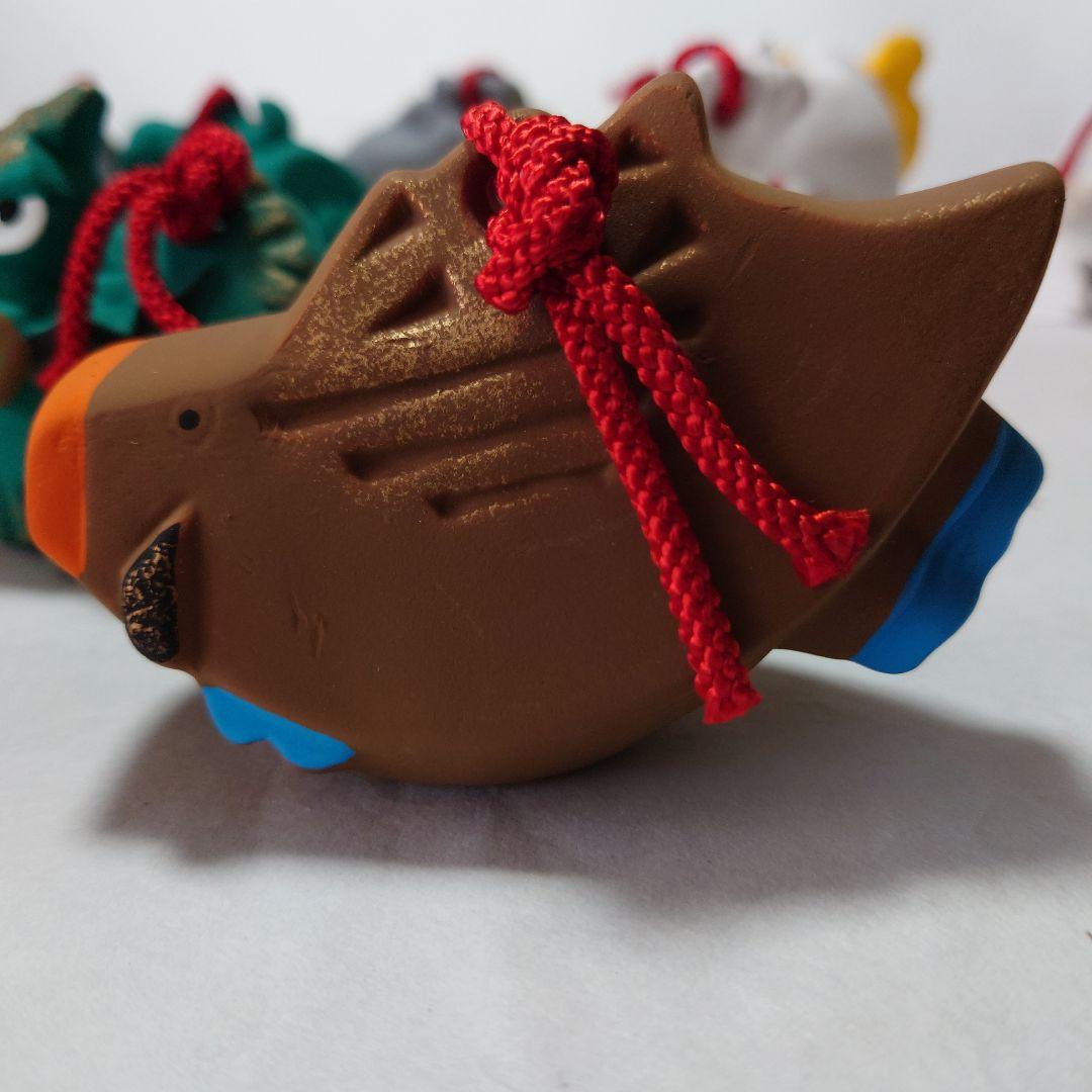 薬師窯　十二支　土鈴　干支　置物　12点セット　伝統工芸　郷土玩具