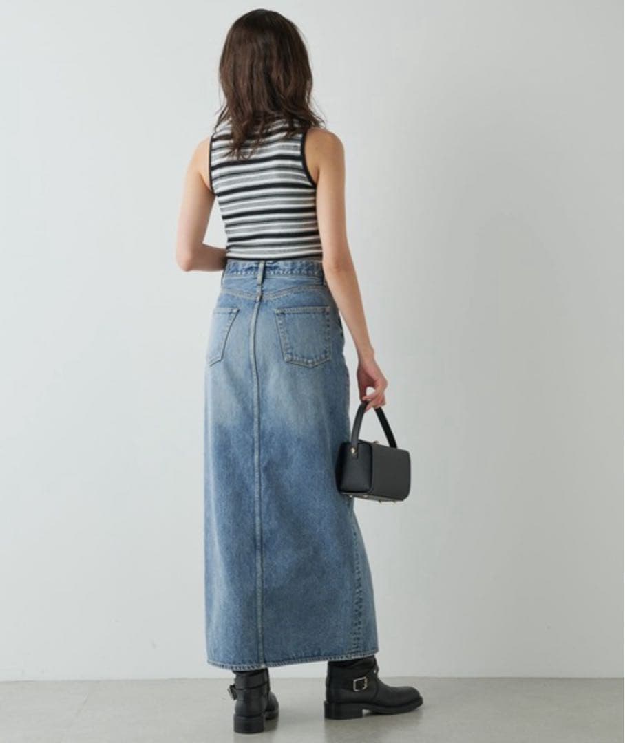 Whim Gazette デニムスリットスカート 前スリット