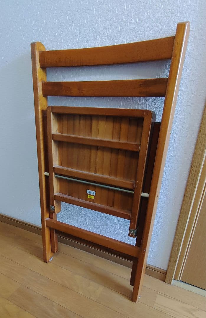 【toutouさま専用】木製折りたたみ椅子 スラットデザイン x２個セット