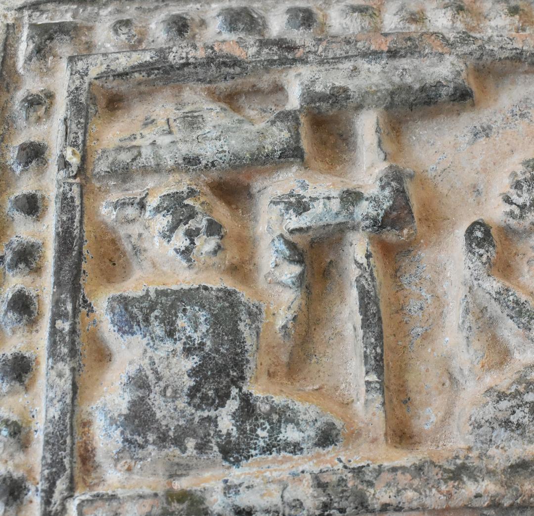 東南アジア ビルマ ミャンマー バガン 緑釉陶板 12〜13世紀頃 発掘出土品