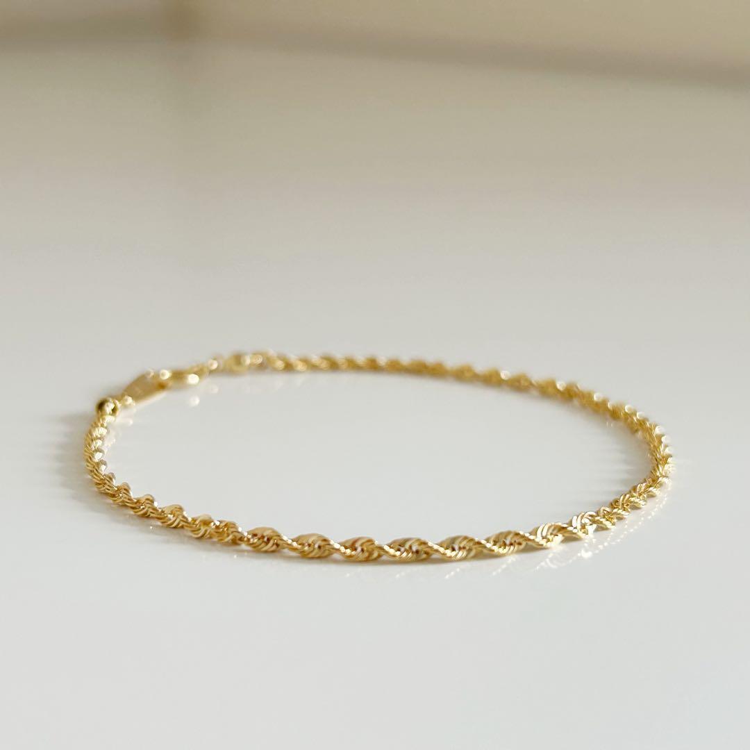 大特価✨早いもの勝ち❣️新品18金 K18 ロープチェーン ブレスレット 18cm