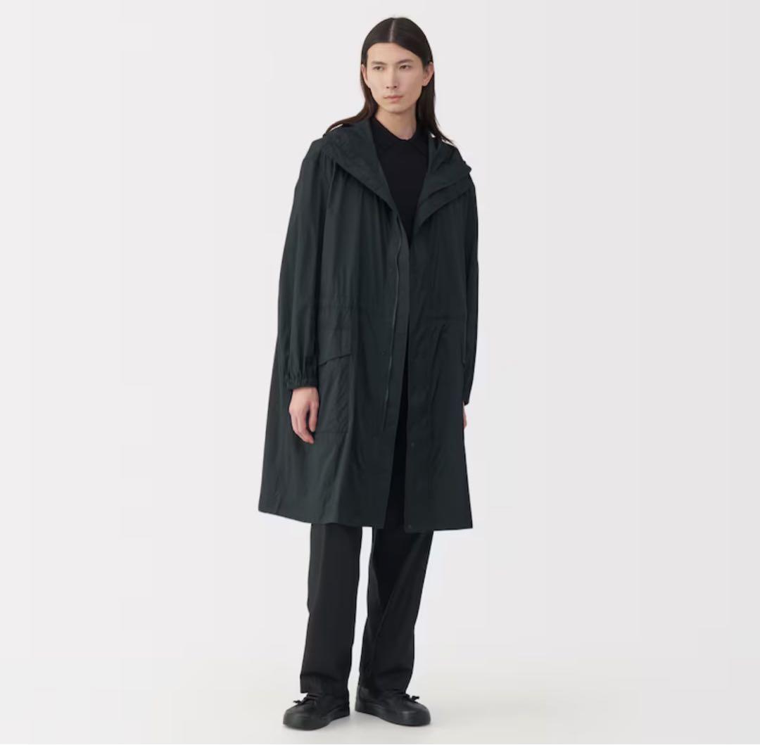 MUJILabo 軽量撥水ナイロンフード付きコート 紳士Ｍ