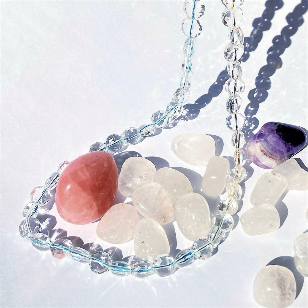 【いつか見た光】水晶 八角形 天然石ネックレス