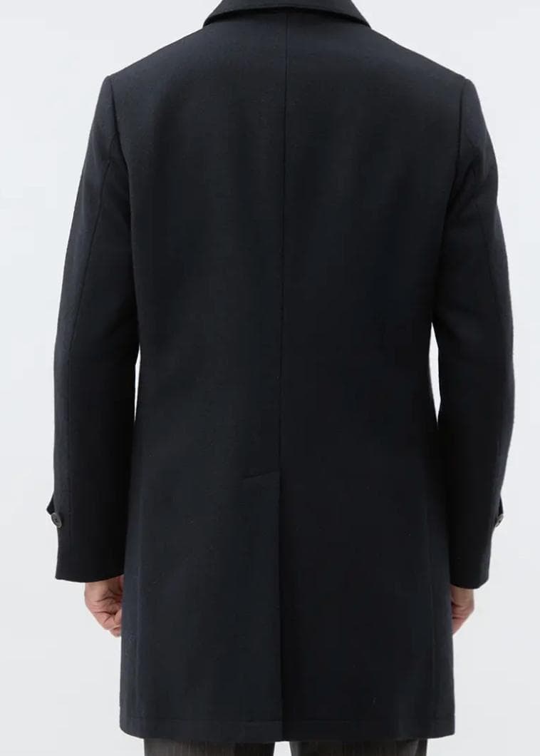 セヴィルロウ プレミアムステンカラーコートカシミヤ混 サイズM 新品 ネイビー