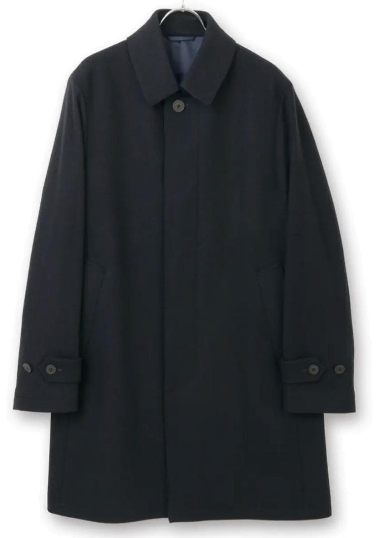 セヴィルロウ プレミアムステンカラーコートカシミヤ混 サイズM 新品 ネイビー