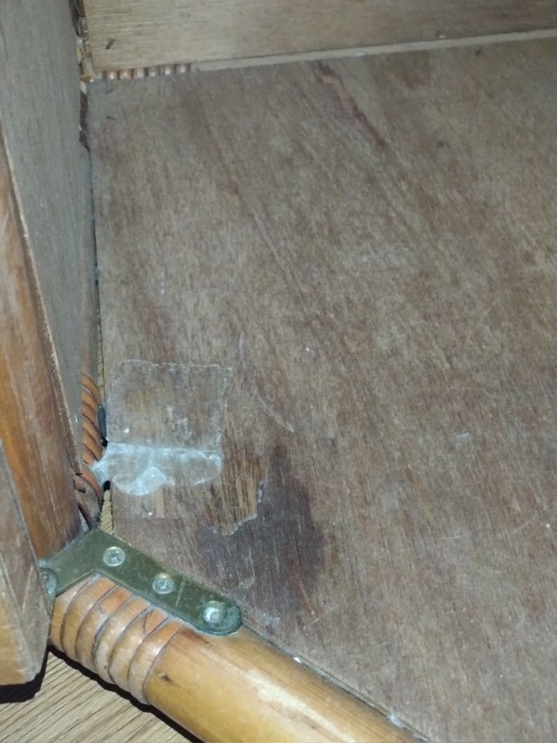 アンティークラタン籐コーナーラックレトロ