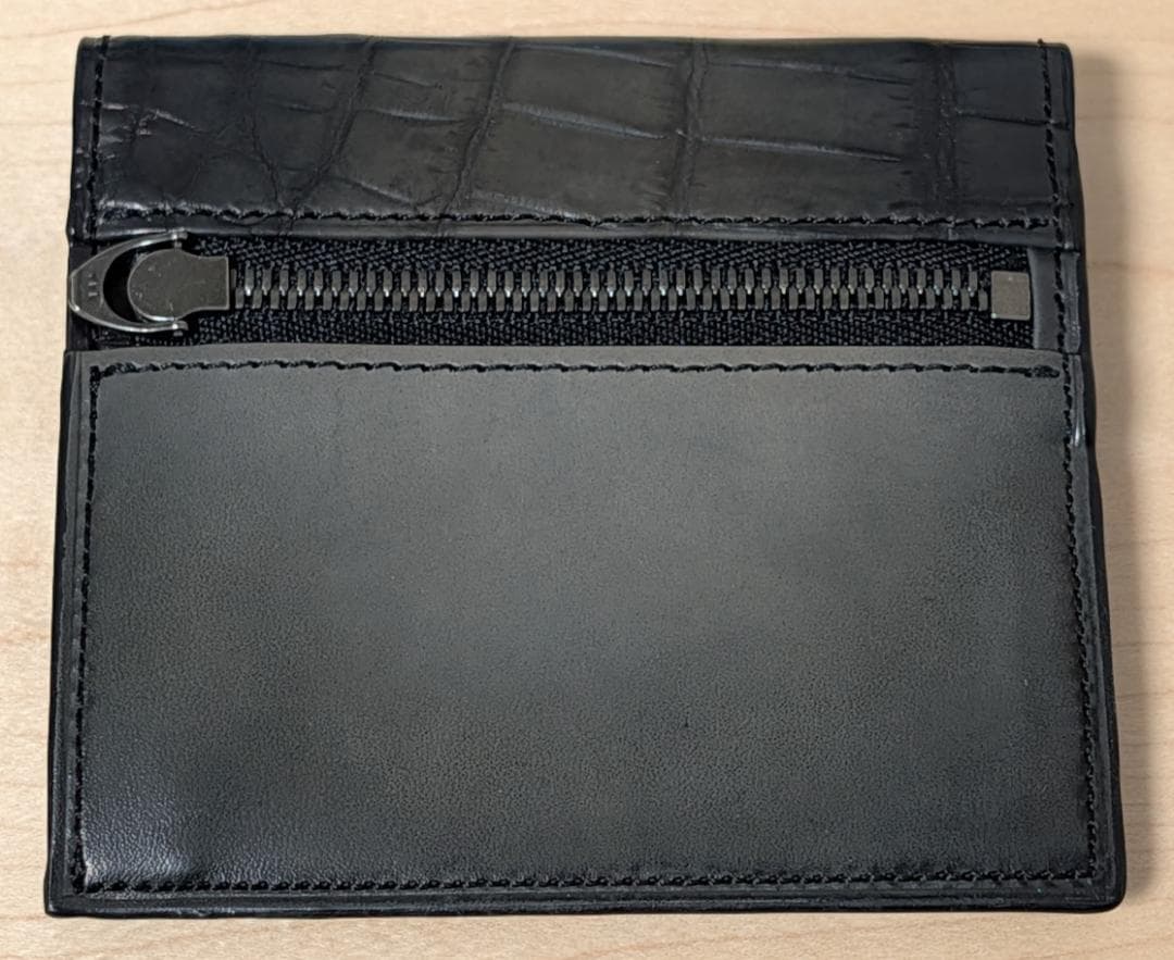 新品 yuhaku クロコダイル × 牛革 薄型二つ折り財布 YCA122