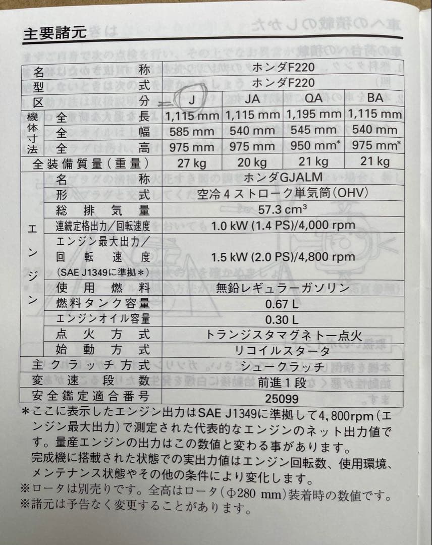 HONDAこまめF220 農用トラクター歩行型+ブルー溝浚器畝立てアタッチメント