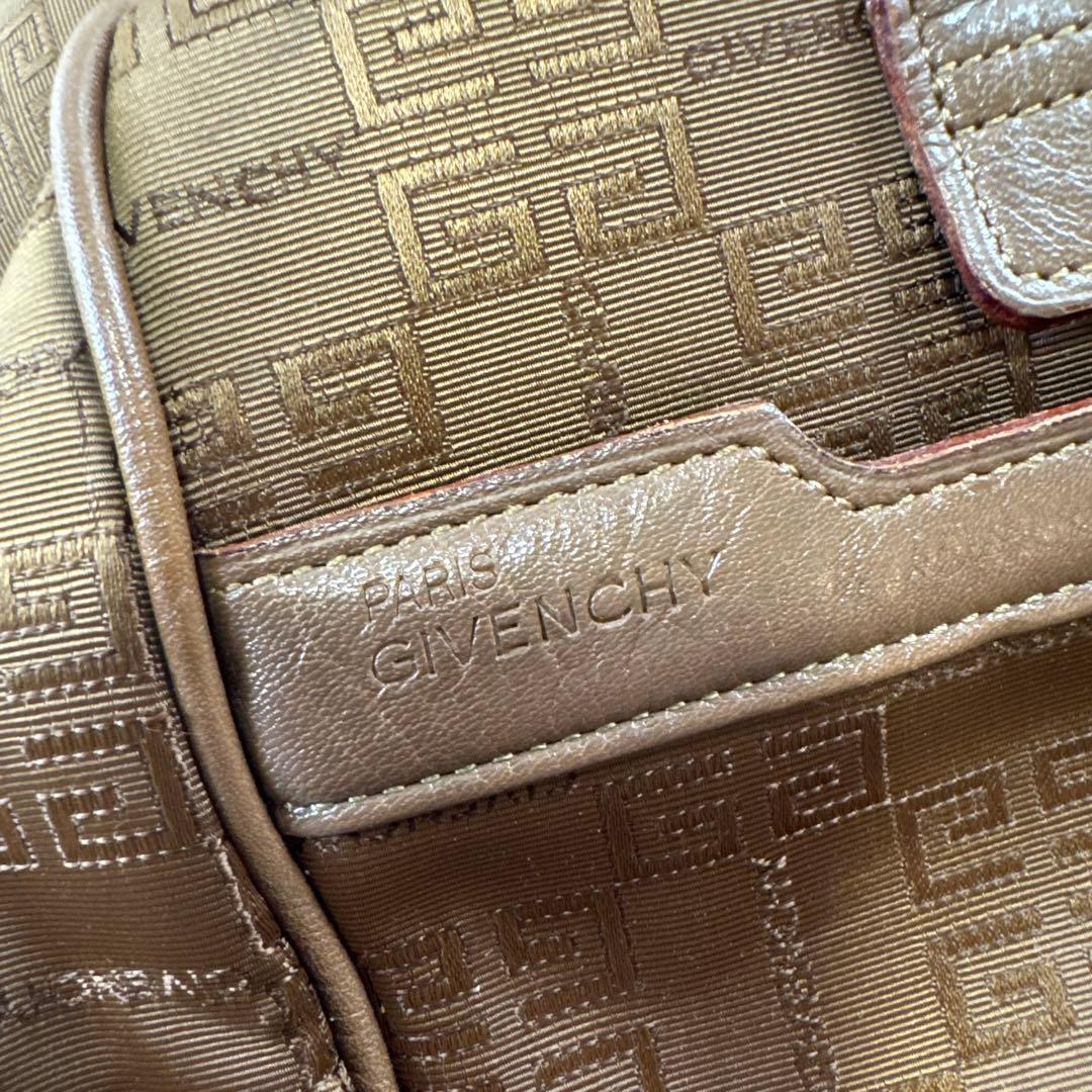 デッドストックGIVENCHY ジバンシィ 総柄ジャガード×本革 ボストンバッグ