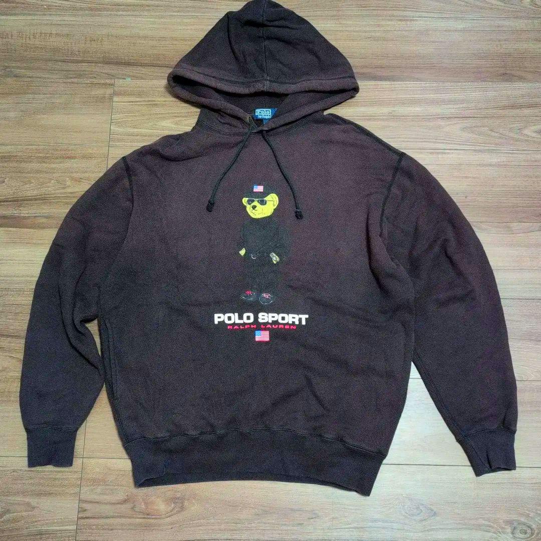 90s POLO SPORT サングラス ポロベア パーカー Lサイズ