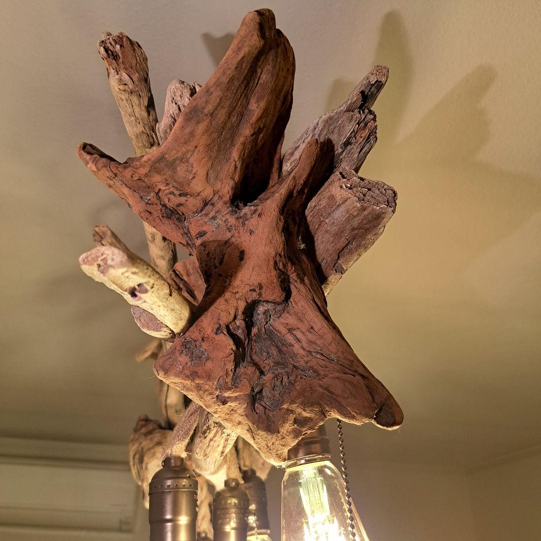 流木インテリア　ヴィンテージソケット　 エジソン付　6〜15帖ペンダント 横長