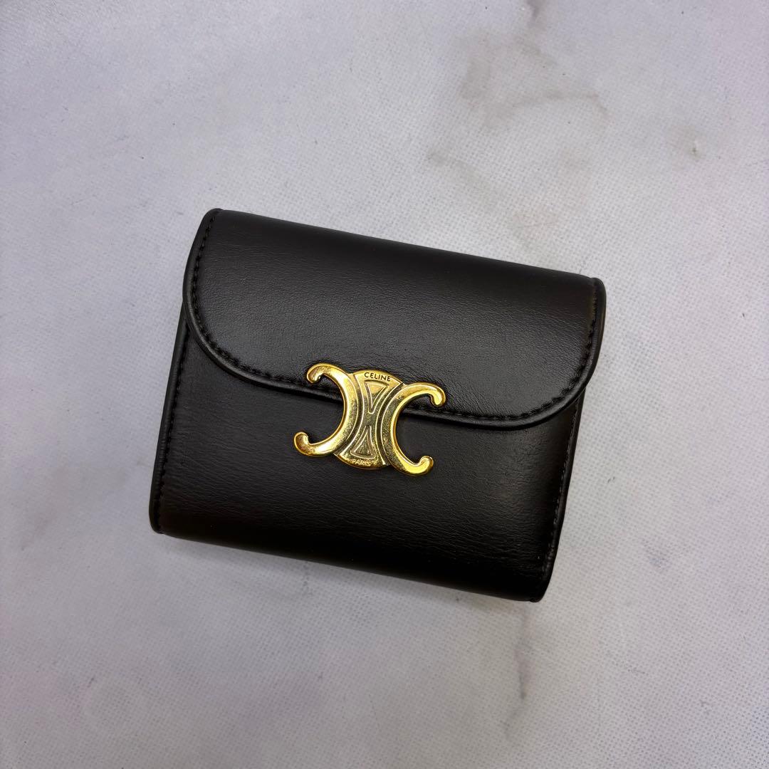 【極美✨】 CELINE スモール フラップウォレット トリオンフ ブラック