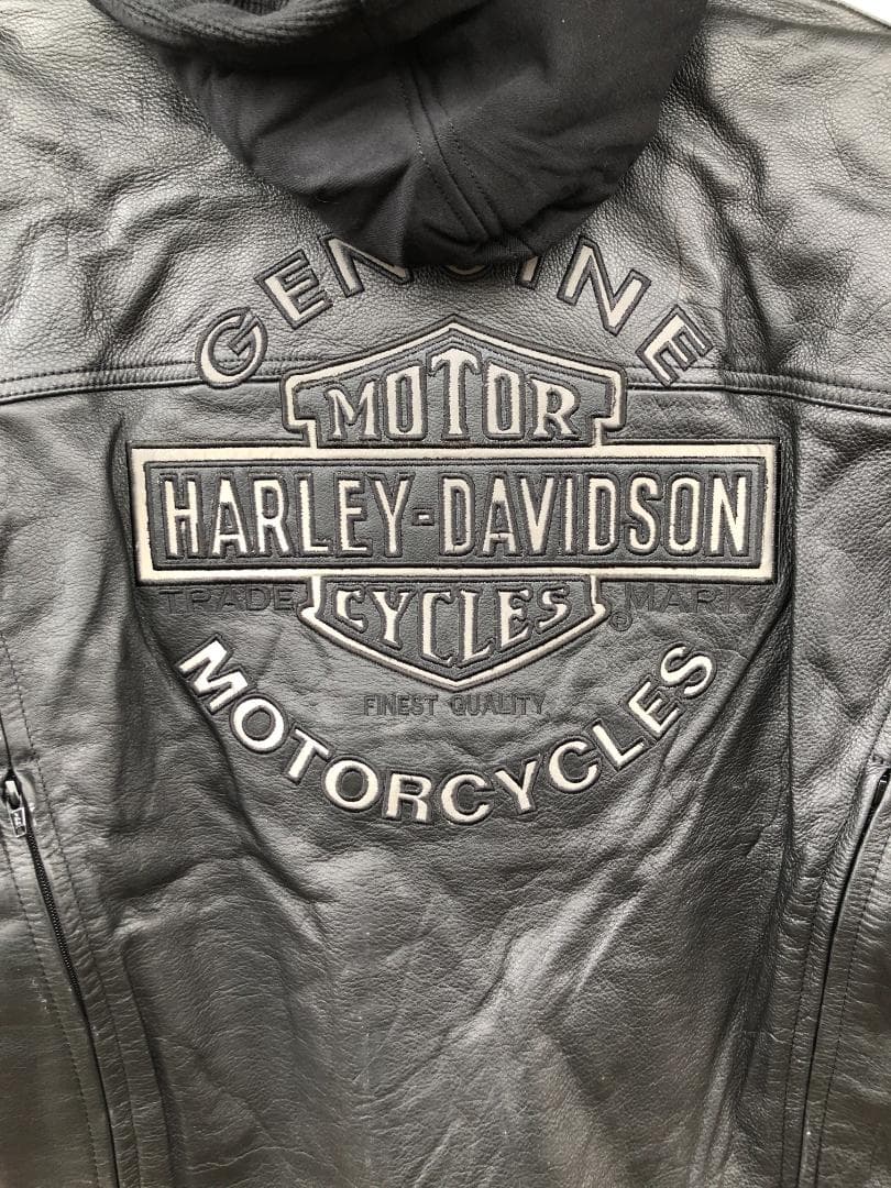 新品 Harley-Davidson フード付きライダースレザージャケット XL