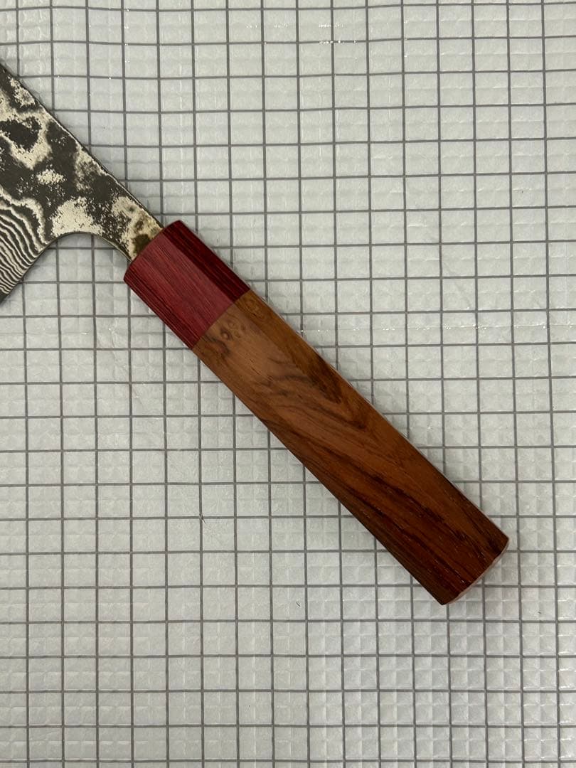 佐治作 VG10 ダマスカス鋼 牛刀 包丁 210mm 黒染め 寿檀八角柄