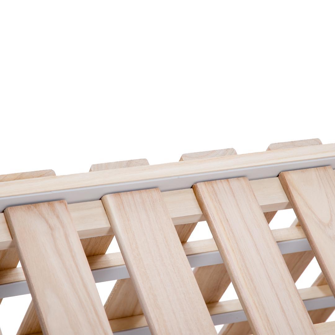 【新品】天然桐 四つ折りシングルベッド 折りたたみ コンパクト 木製