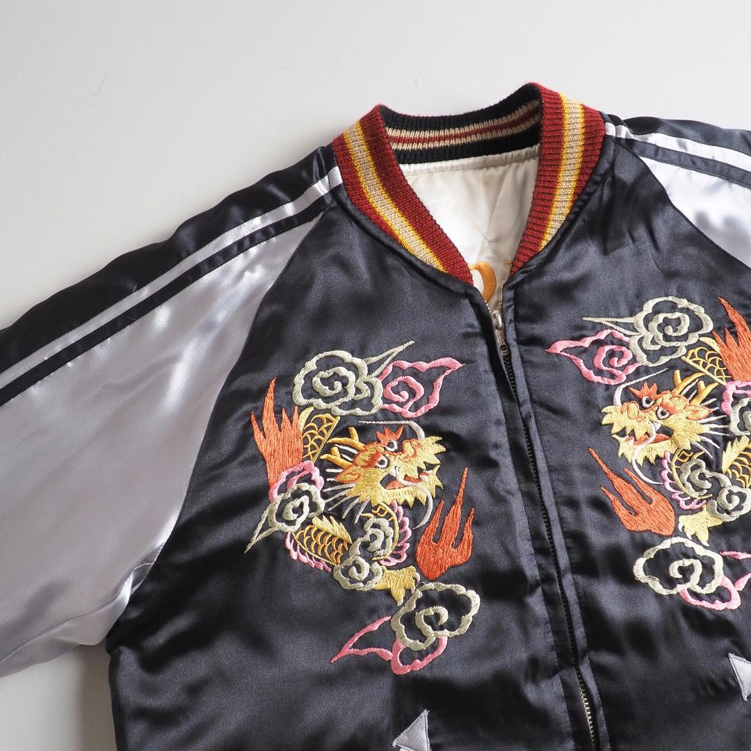 テーラー東洋　スカジャン　スーベニアジャケット　キルティング　虎　地図　美品