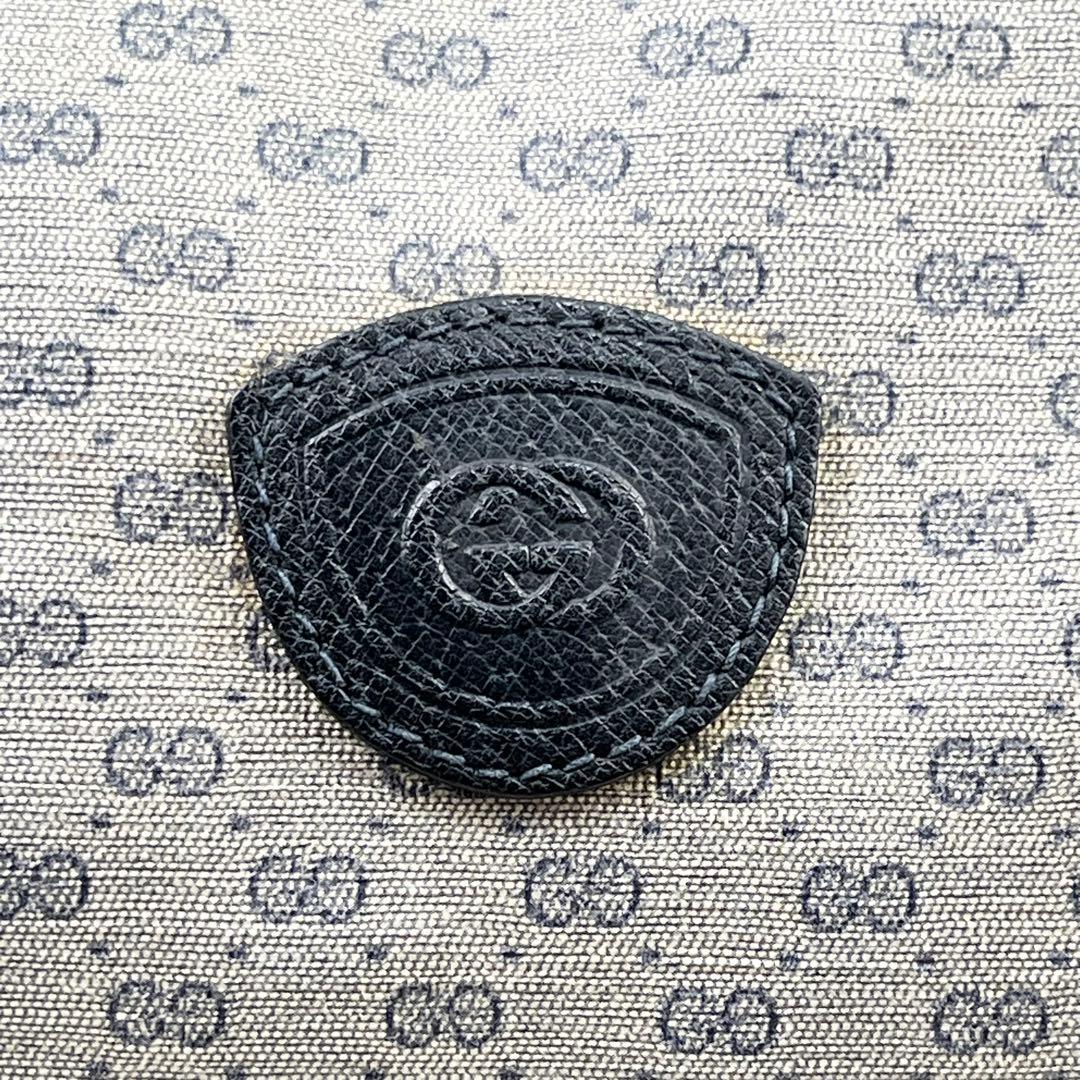 【希少】オールドグッチ マイクロGG ロゴ型押し ボストンバッグ ネイビー