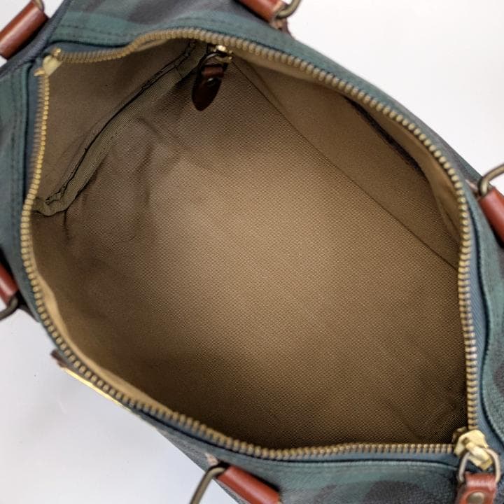 【美品】 ポロラルフローレン ミニ ボストンバッグ チェック柄 PVC レザー