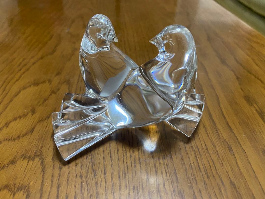 バカラ クリスタル ハト 鳩 鳥 Baccarat Loving Doves