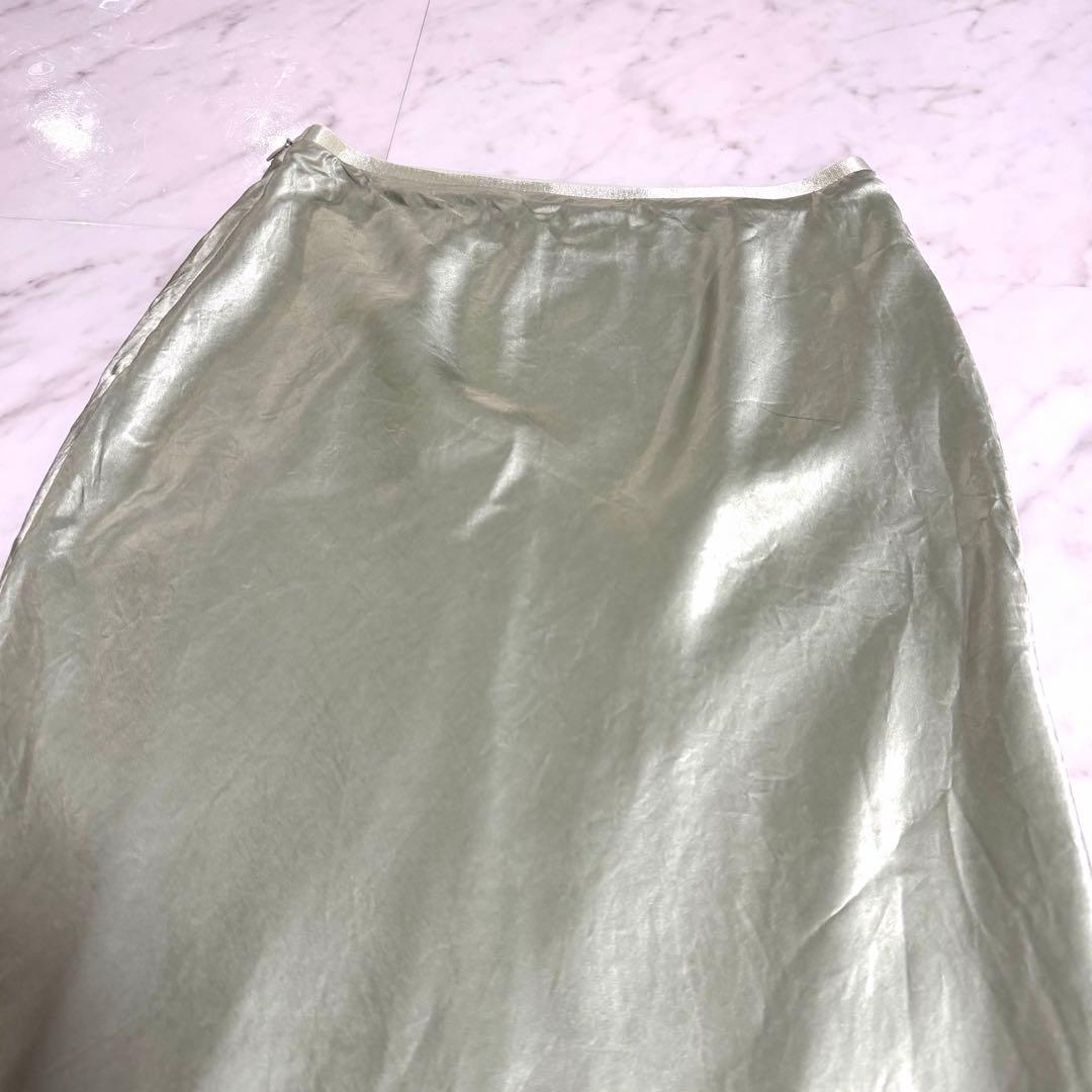 【未使用】2025✨️希少✨アニュアンス アセテート サテン ナロー スカート
