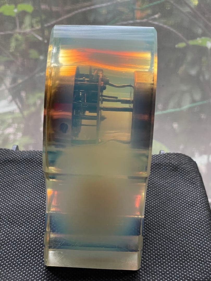 オパルセントガラス 置き時計 アンティーク　ウランガラス ジャンク扱い出品