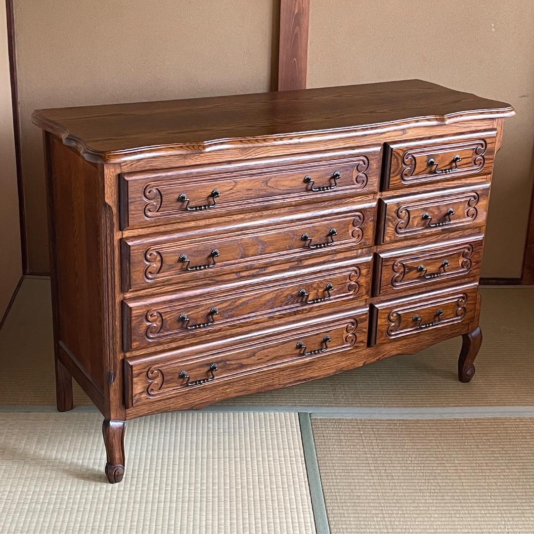 三越家具 ブルージュ／高級チェスト／高級家具・ルーマニア製・猫脚・オーク無垢材