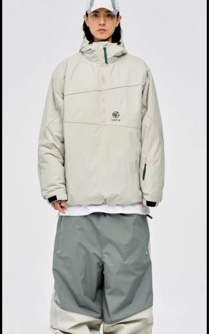 スノーボード GAFH Piping Hood Zip Up WG White Grey