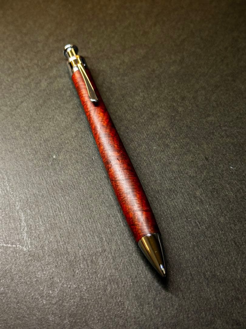 工房 楔 シアメース ローズウッド ペンシル 楔 縮 杢 カーリー 木軸ペン