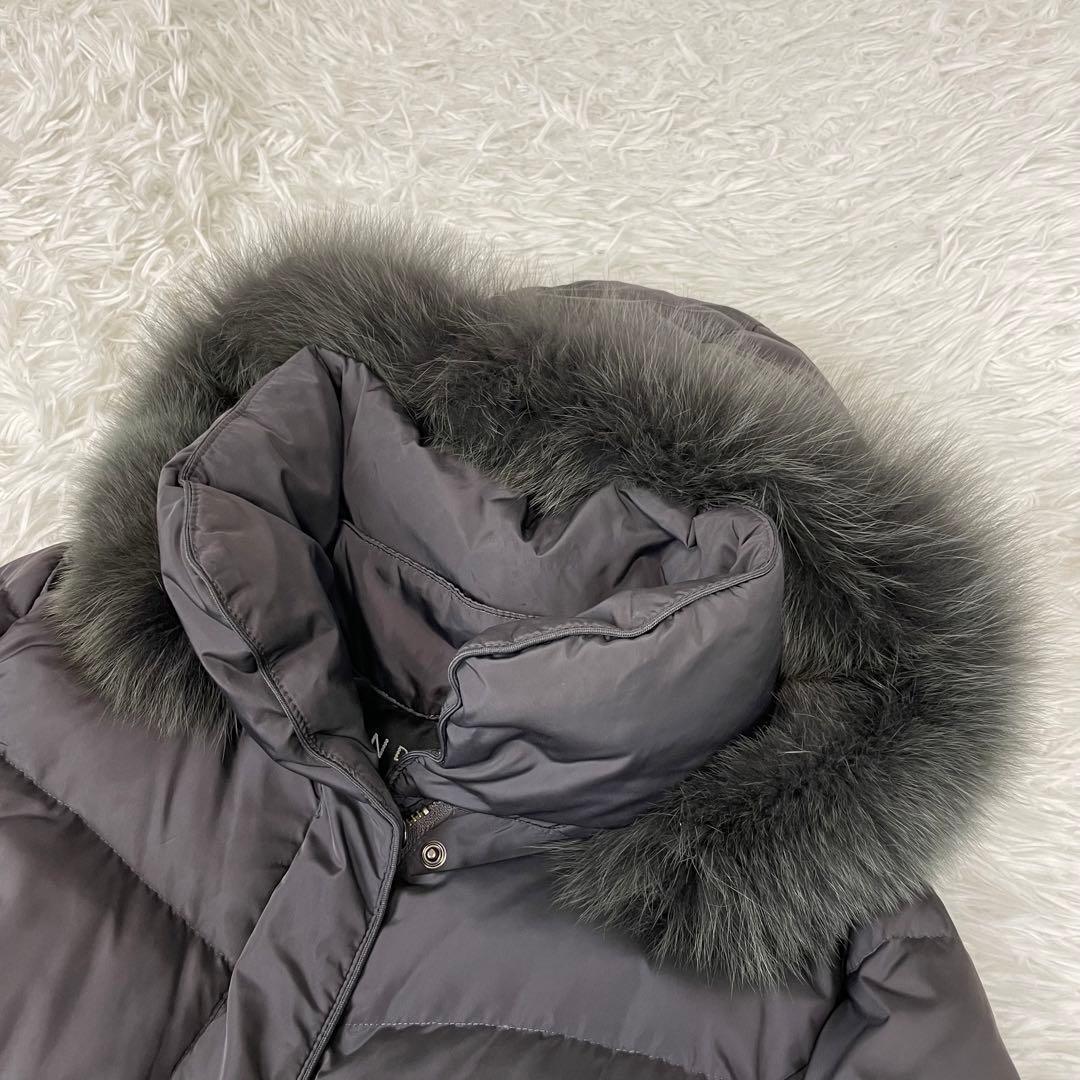 極美品✨INDIVI✨ロングダウンジャケット✨フォックスファー✨3way✨38Ｍ