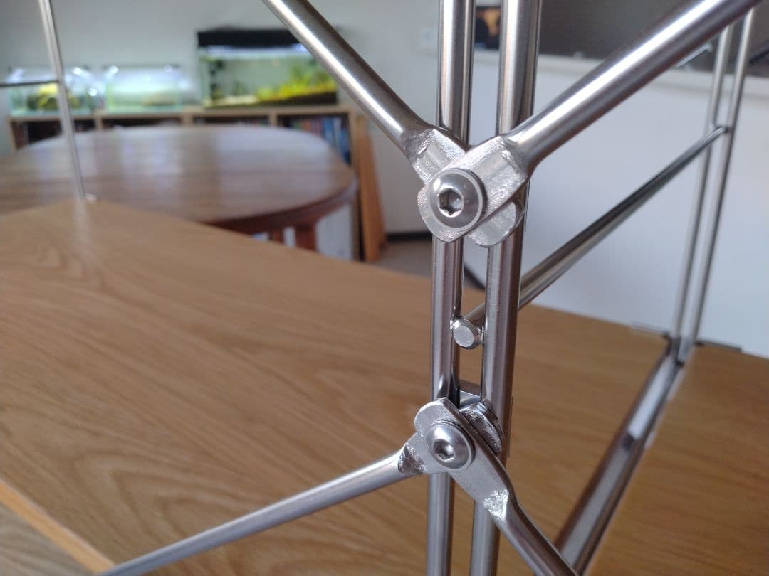 【訳あり良品】MUJI無印 ステンレスユニットシェルフ大ワイドオーク材4段連結