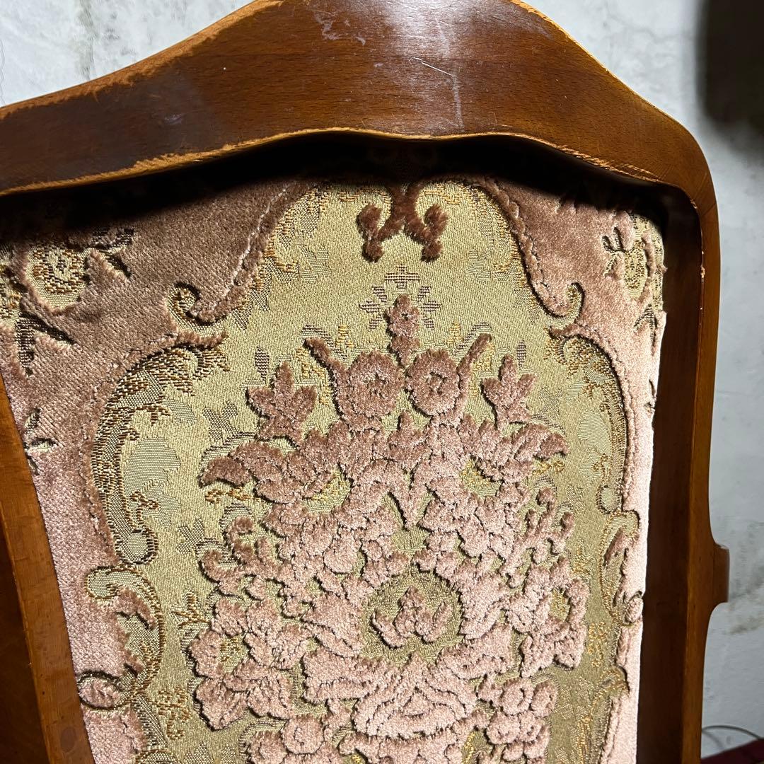 激レア【カリモク】クラシック 猫脚 ヴィンテージチェア 椅子 金華山織 ①