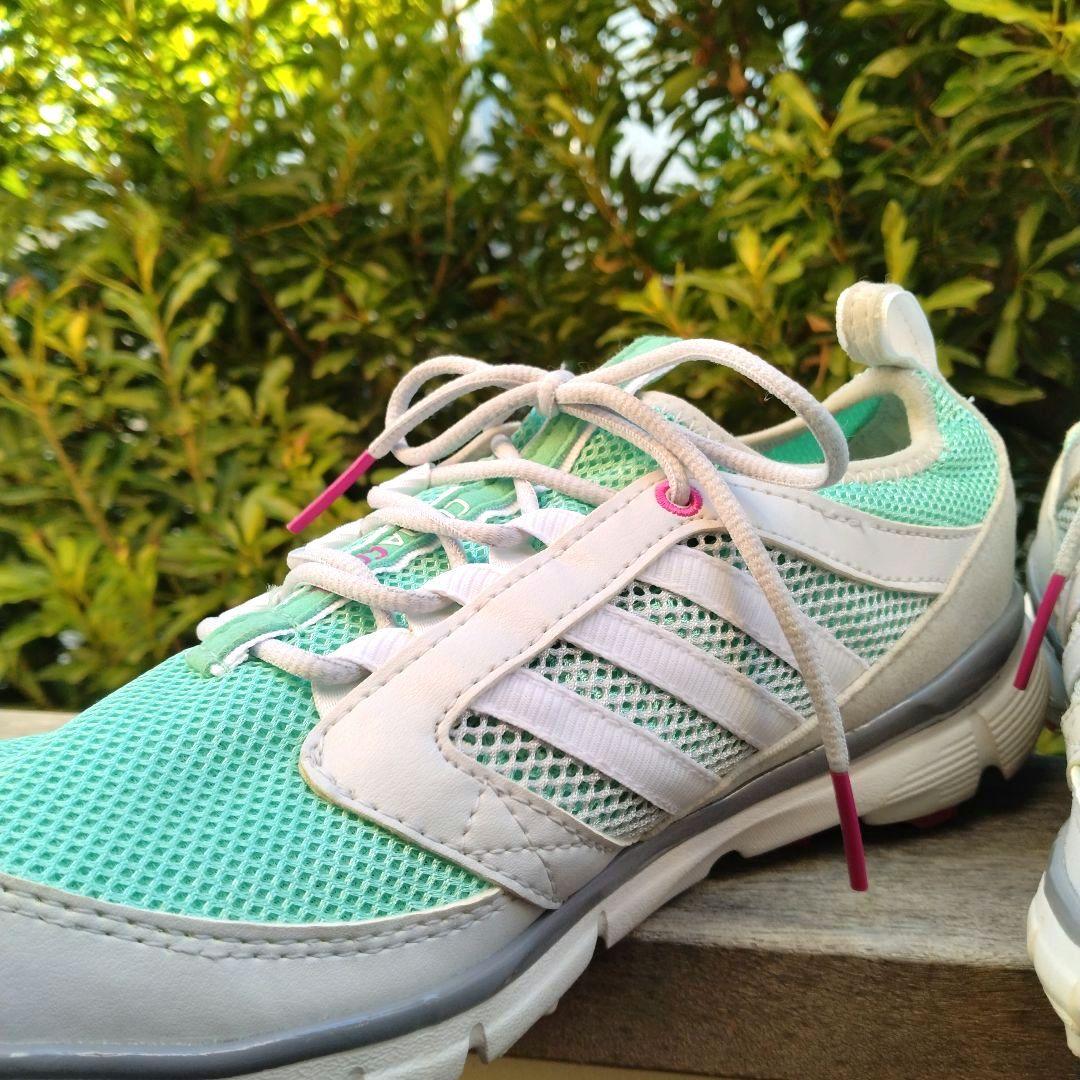 アディダス　新品　レディースゴルフシューズ　超軽量412g　遠征　ミントグリーン