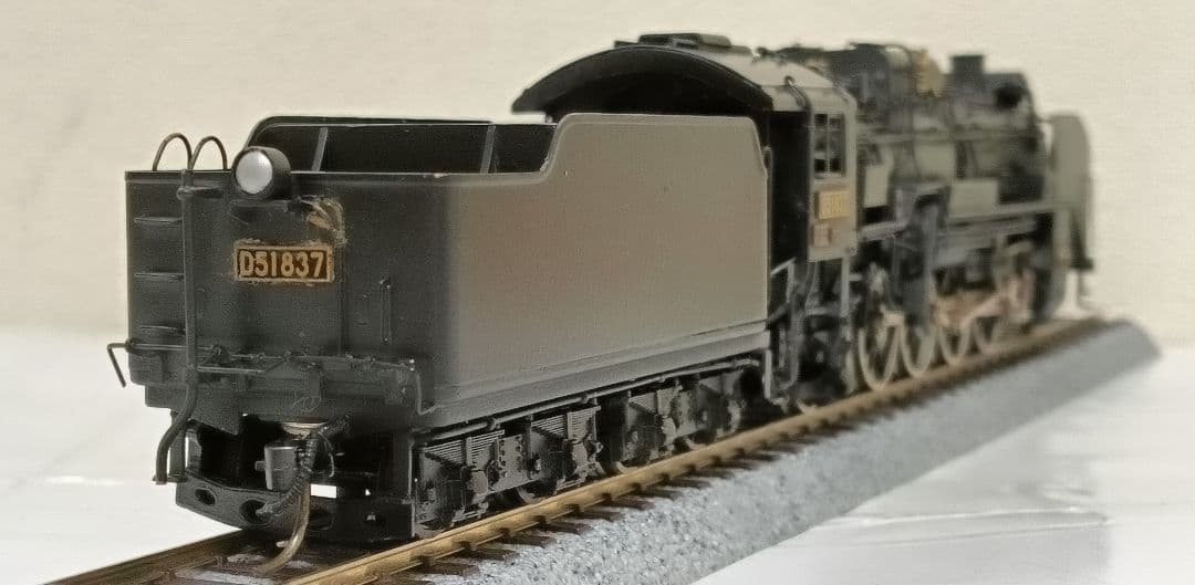 HOゲージ アダチ Ｄ51蒸気機関車、改造あり、モーター交換、メンテナンス済